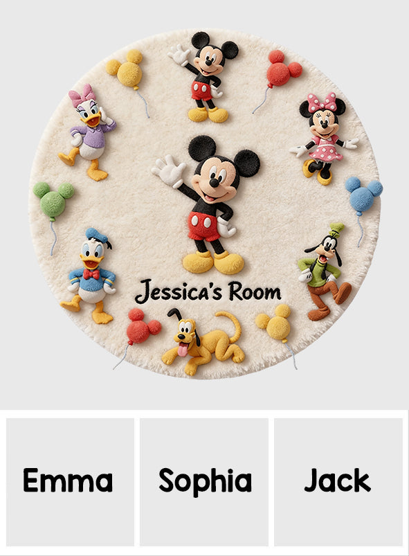 Personalized Mickey Mouse Non-Slip Tufted Rug for Kids Room Non-Slip Tufted Rug GradoCreations