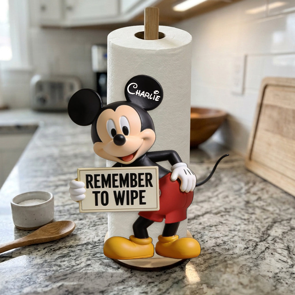 Personalized Mouse Paper Towel Stand Custom Name Kitchen Gift Paper Towel Stand GradoCreations