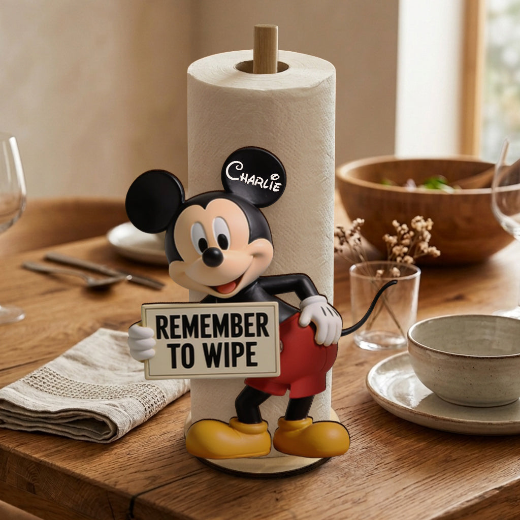 Personalized Mouse Paper Towel Stand Custom Name Kitchen Gift Paper Towel Stand GradoCreations