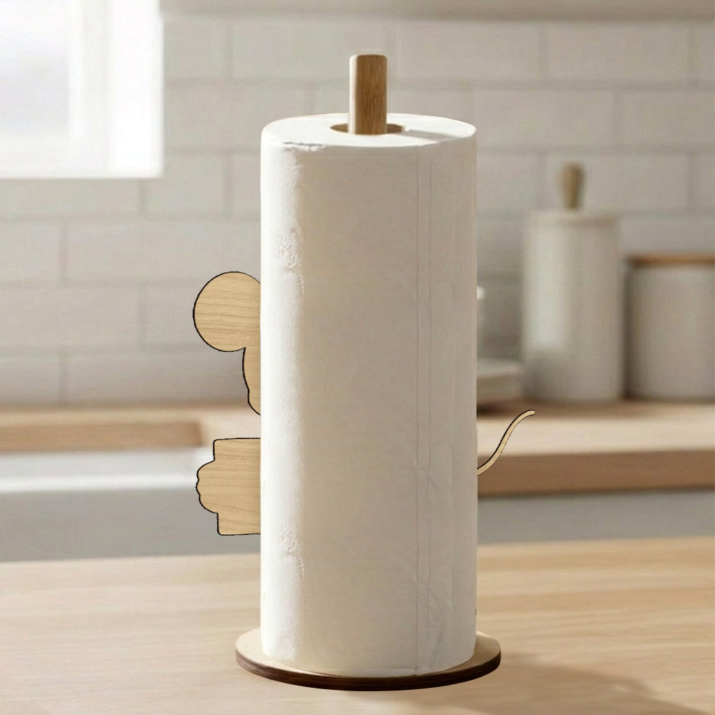 Personalized Mouse Paper Towel Stand Custom Name Kitchen Gift Paper Towel Stand GradoCreations