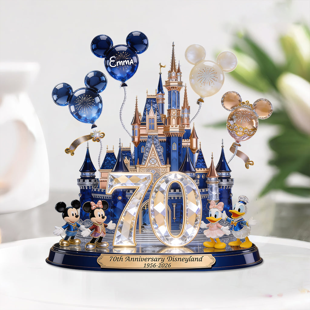 Personalized 70th Anniversary Acrylic Plaque Custom Gift for Disney Lovers Custom Shaped Acrylic Plaque GradoCreations