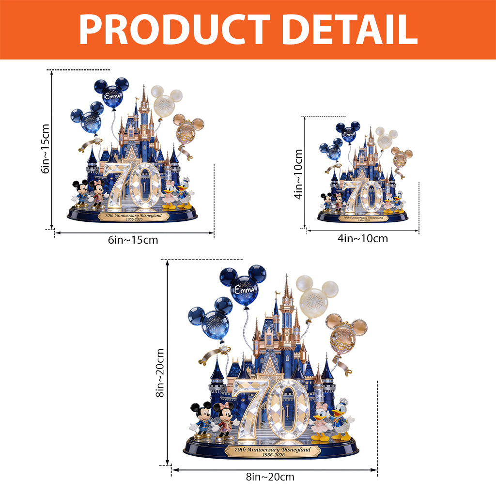Personalized 70th Anniversary Acrylic Plaque Custom Gift for Disney Lovers Custom Shaped Acrylic Plaque GradoCreations