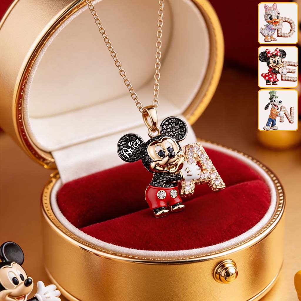 Personalized Mouse Shaped Pendant Necklace Custom Name Gift for Kids Shaped Metal Pendant Necklace GradoCreations