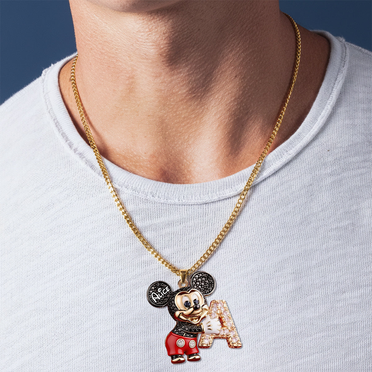 Personalized Mouse Shaped Pendant Necklace Custom Name Gift for Kids Shaped Metal Pendant Necklace GradoCreations