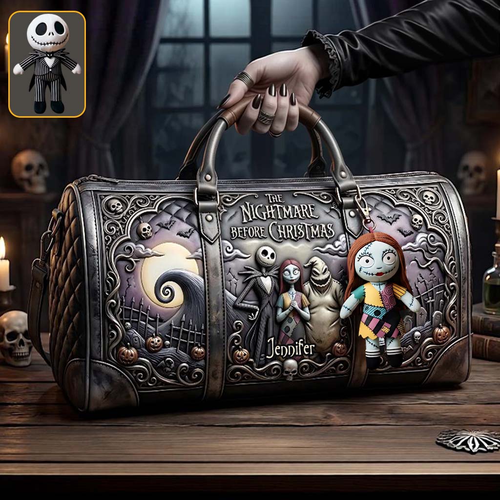 Personalized Nightmare Before Christmas Duffle Bag & Plush Charm Gift Quilt Duffle Bag & Plush Charm GradoCreations