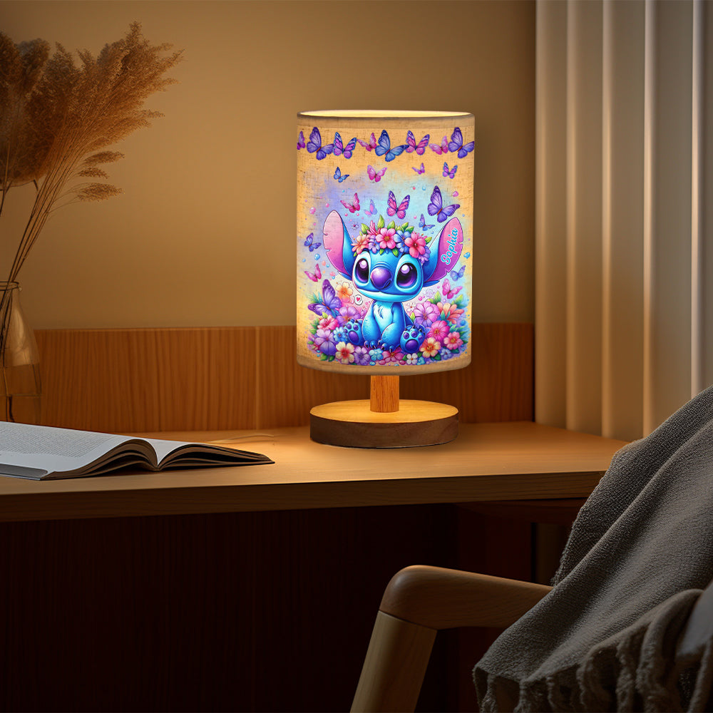 Personalized Tableside Lamp with Wood Base Custom Name Gift Tableside Lamp with Wood Base GradoCreations