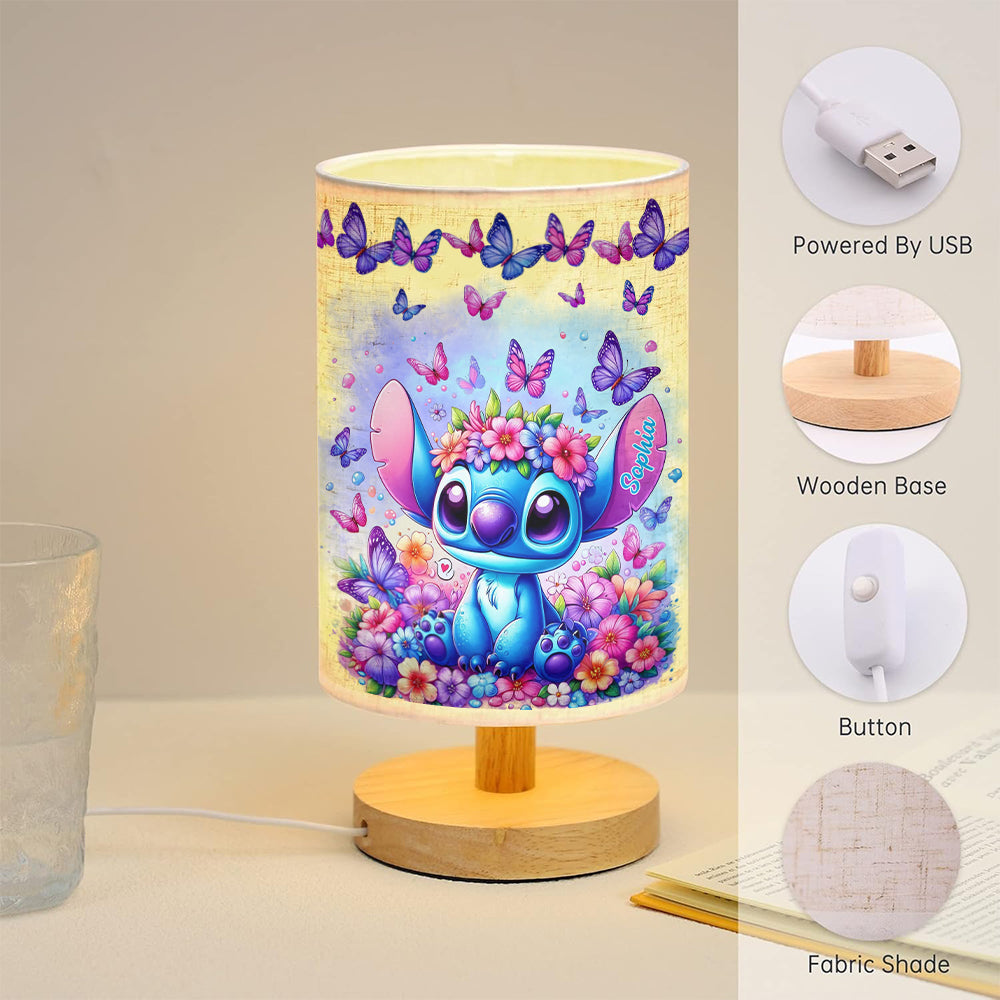 Personalized Tableside Lamp with Wood Base Custom Name Gift Tableside Lamp with Wood Base GradoCreations