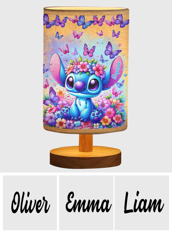 Personalized Tableside Lamp with Wood Base Custom Name Gift Tableside Lamp with Wood Base GradoCreations