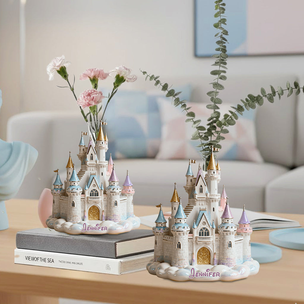 Personalized Castle-shaped Acrylic Flower Vase Custom Gift Custom Shape Acrylic Flower Vase GradoCreations
