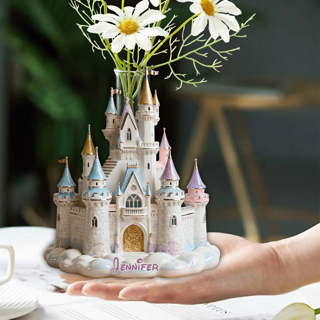 Personalized Castle-shaped Acrylic Flower Vase Custom Gift Custom Shape Acrylic Flower Vase GradoCreations