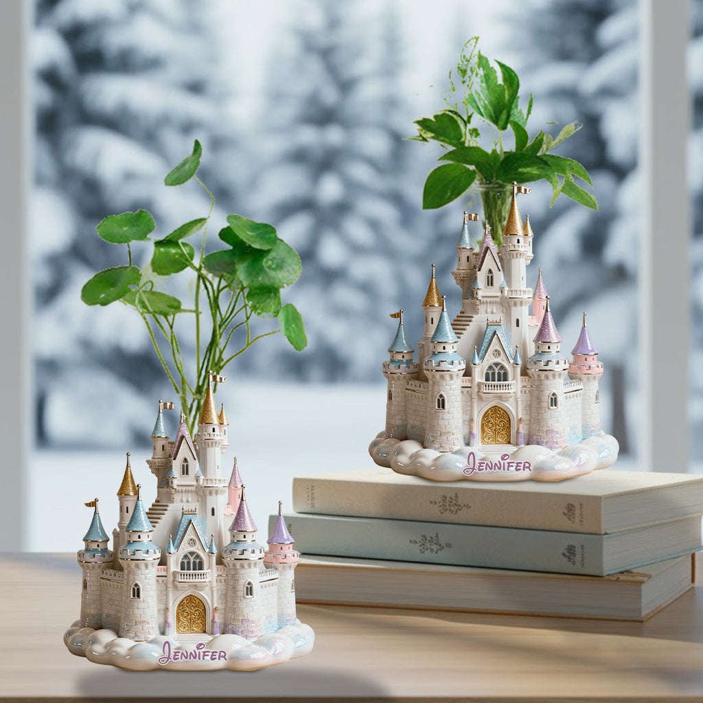 Personalized Castle-shaped Acrylic Flower Vase Custom Gift Custom Shape Acrylic Flower Vase GradoCreations