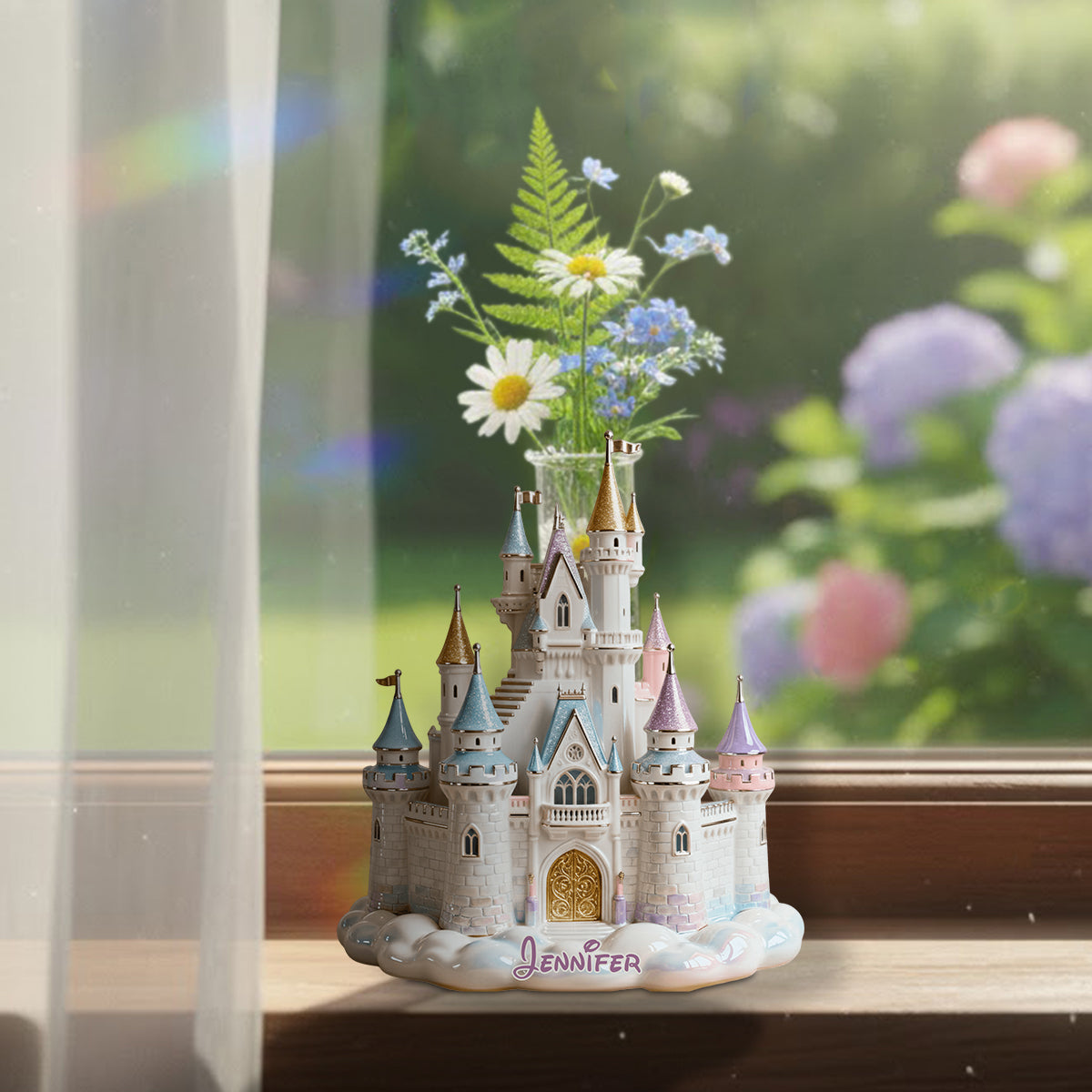 Personalized Castle-shaped Acrylic Flower Vase Custom Gift Custom Shape Acrylic Flower Vase GradoCreations