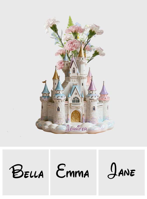 Personalized Castle-shaped Acrylic Flower Vase Custom Gift Custom Shape Acrylic Flower Vase GradoCreations