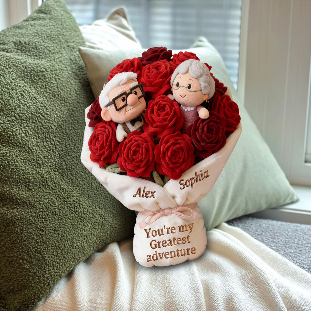 Personalized Faux Fur Shaped Pillow Couple Gift Adventure Faux Fur Shaped Pillow GradoCreations