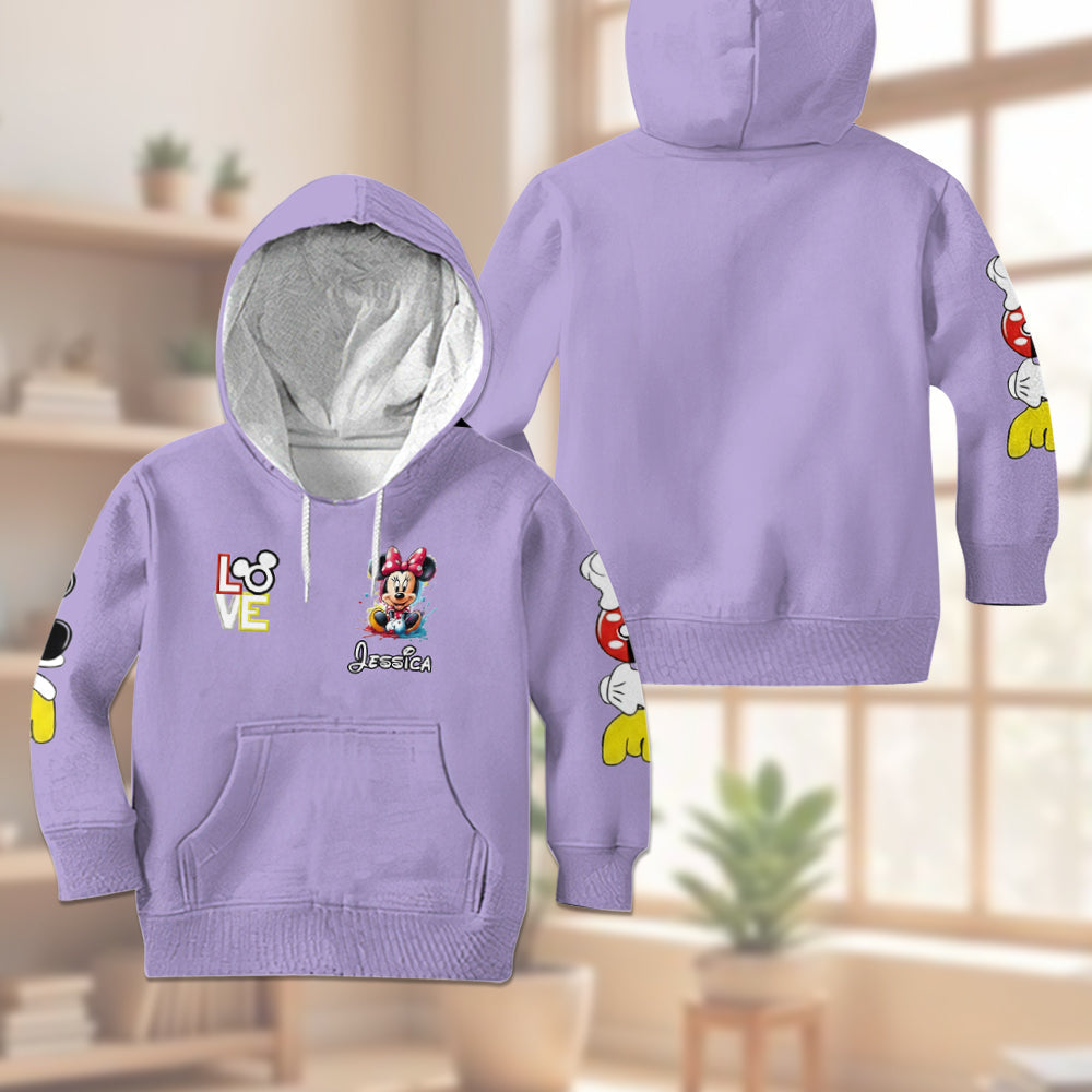 Personalized Kid Hoodie & Jogger Set with Mickey Mouse Design Kid Hoodie & Kid Jogger Sweatpants GradoCreations