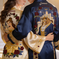 Personalized Beauty and The Beast Pajama Kimono Robe for Couples Pajama Kimono Robe GradoCreations