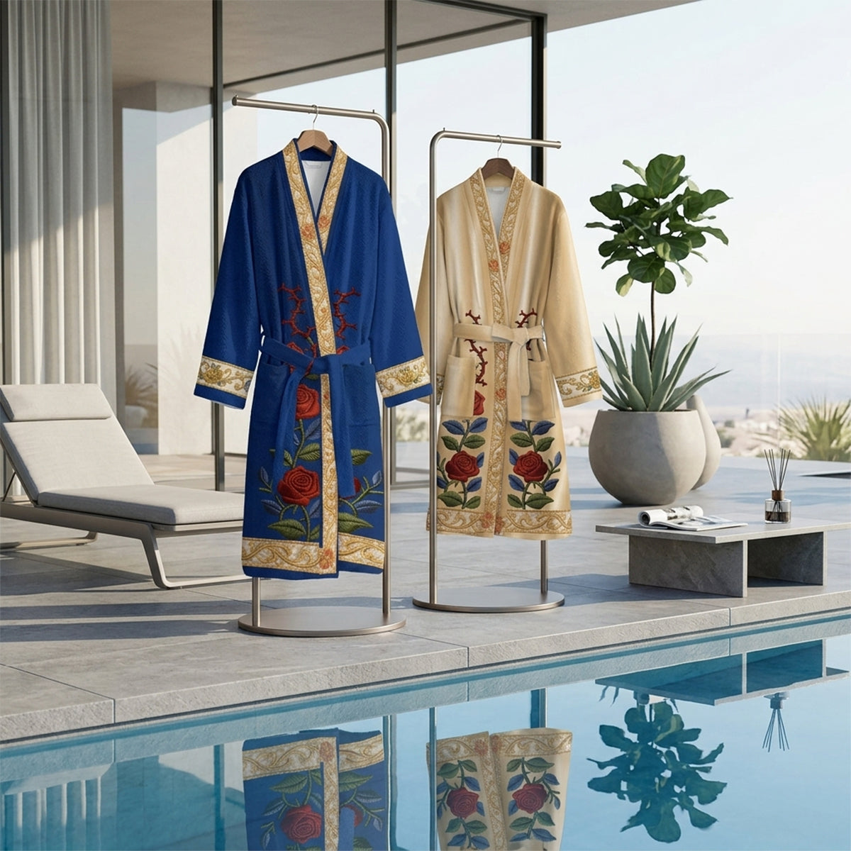 Personalized Beauty and The Beast Pajama Kimono Robe for Couples Pajama Kimono Robe GradoCreations