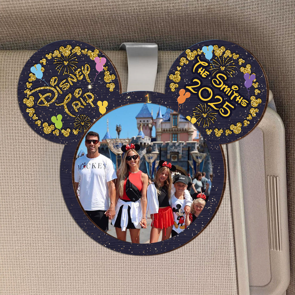 Personalized Family Trip Mouse 2 Layered Car Visor Clip Gift 2 Layered Car Visor Clip GradoCreations