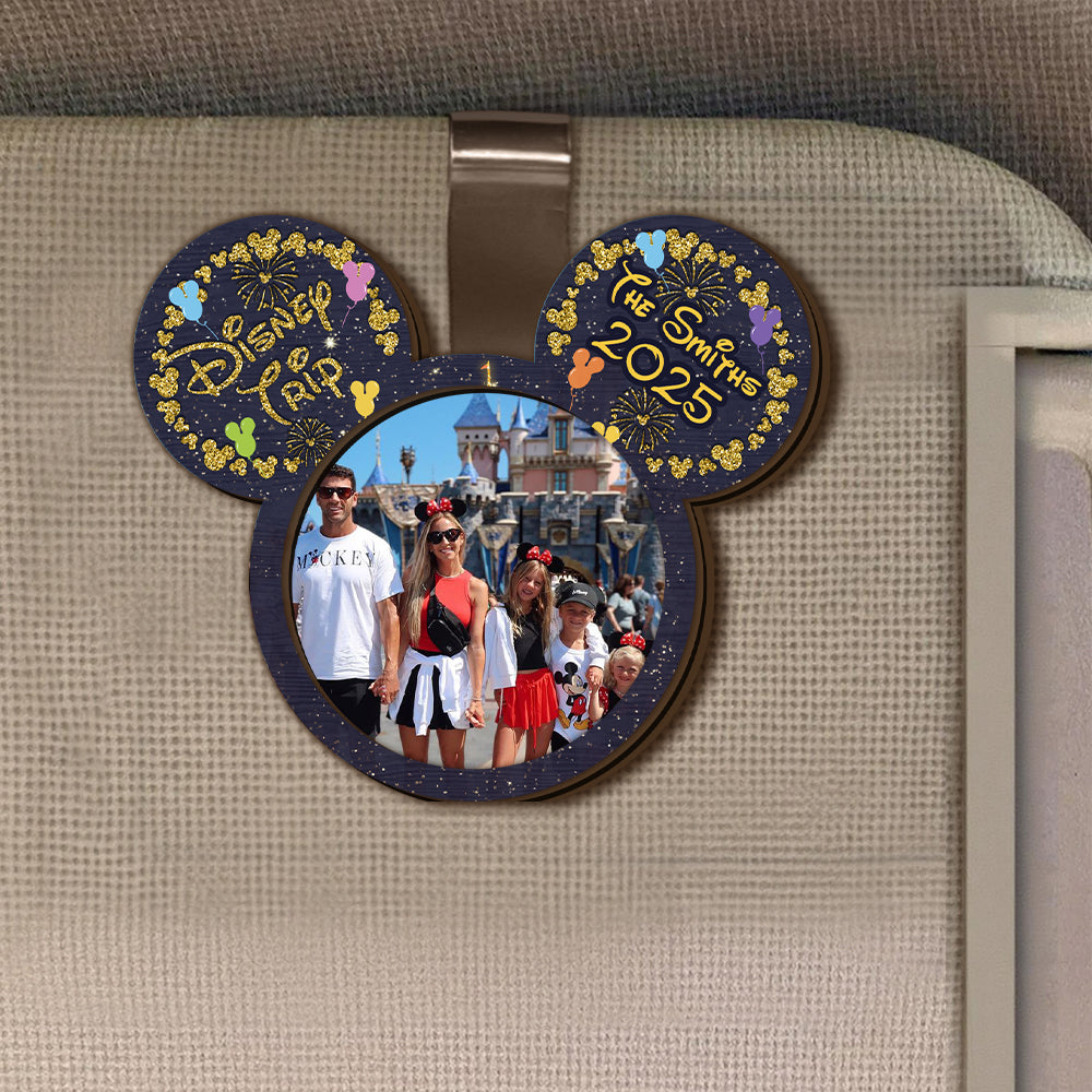 Personalized Family Trip Mouse 2 Layered Car Visor Clip Gift 2 Layered Car Visor Clip GradoCreations