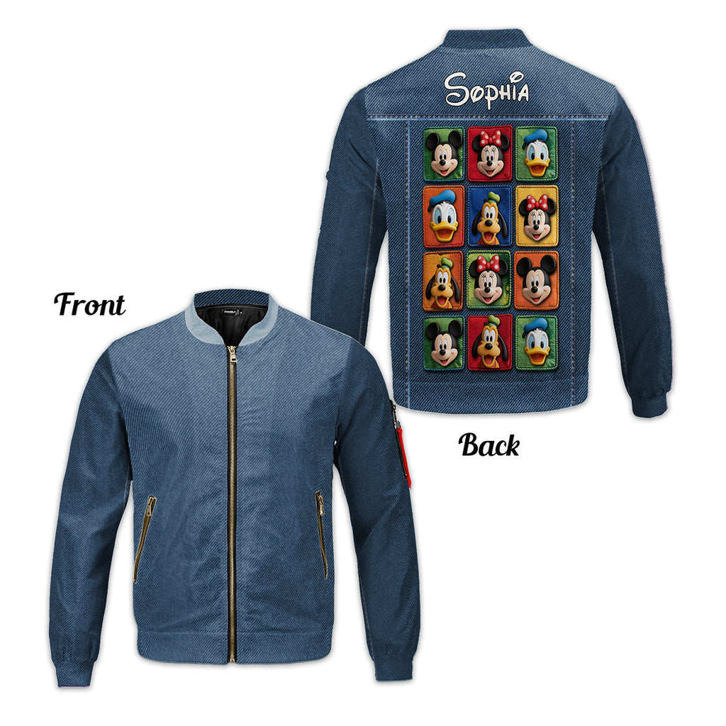 Personalized Cartoon Character Bomber Jacket Custom Name Gift Bomber Jacket GradoCreations