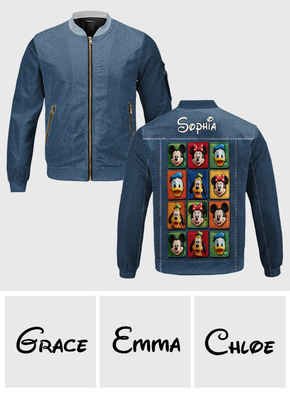 Personalized Cartoon Character Bomber Jacket Custom Name Gift Bomber Jacket GradoCreations