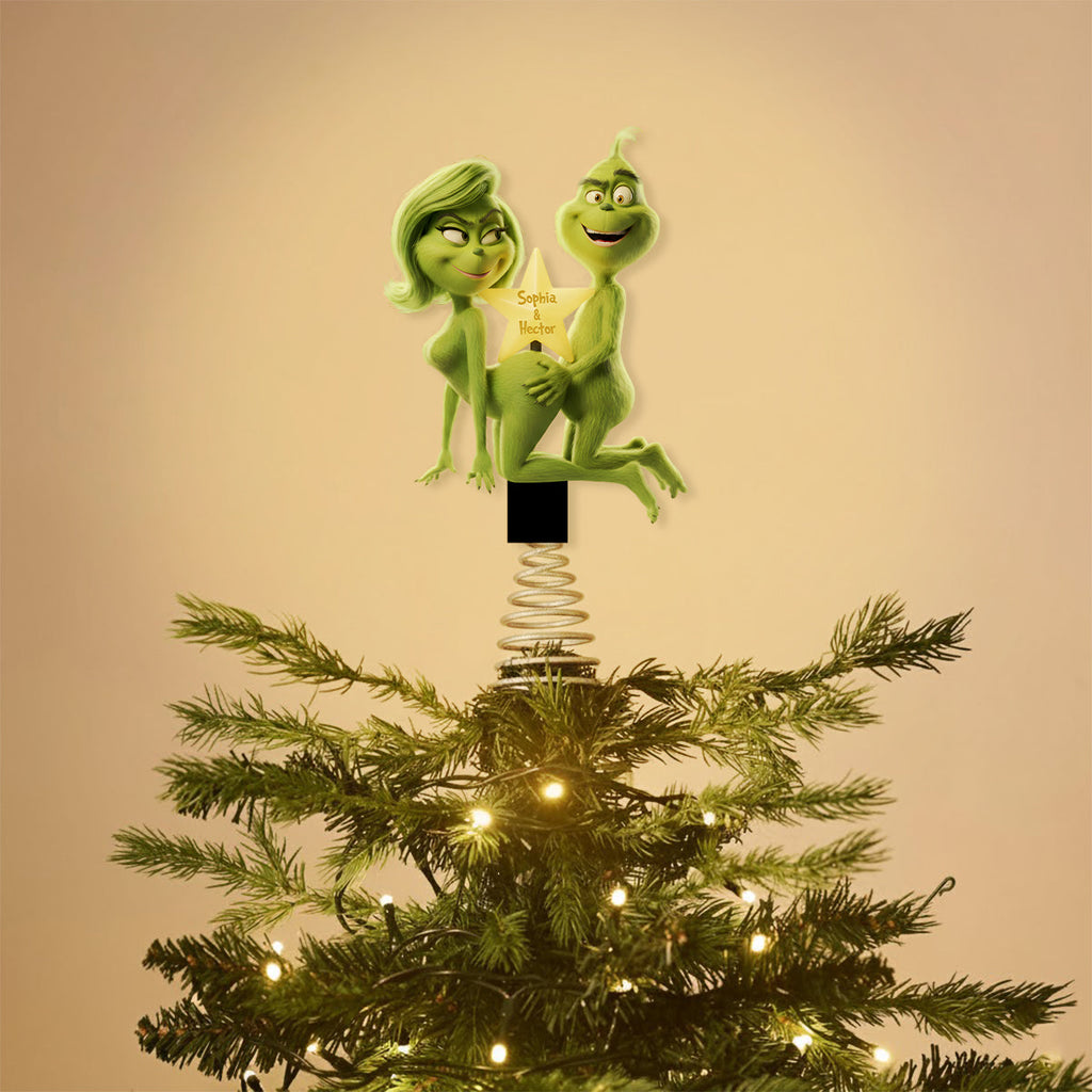 Personalized LED Acrylic Christmas Tree Topper with Custom Name LED Light Tree Topper GradoCreations