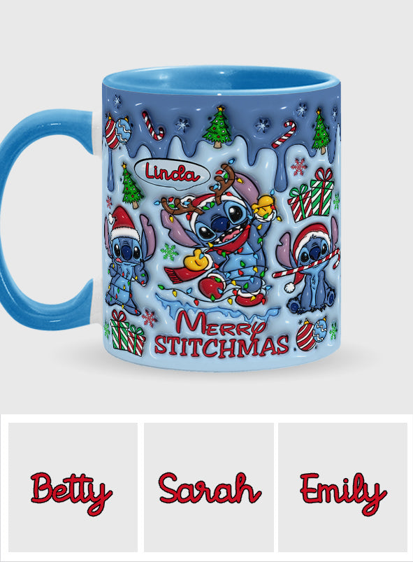 Personalized Merry Stitchmas Ohana Accent Mug Gift for Mom Accent Mug GradoCreations