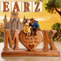 Personalized Beauty and the Beast Wood Plaque Custom Gift for Couples Custom Shaped Wood Plaque GradoCreations