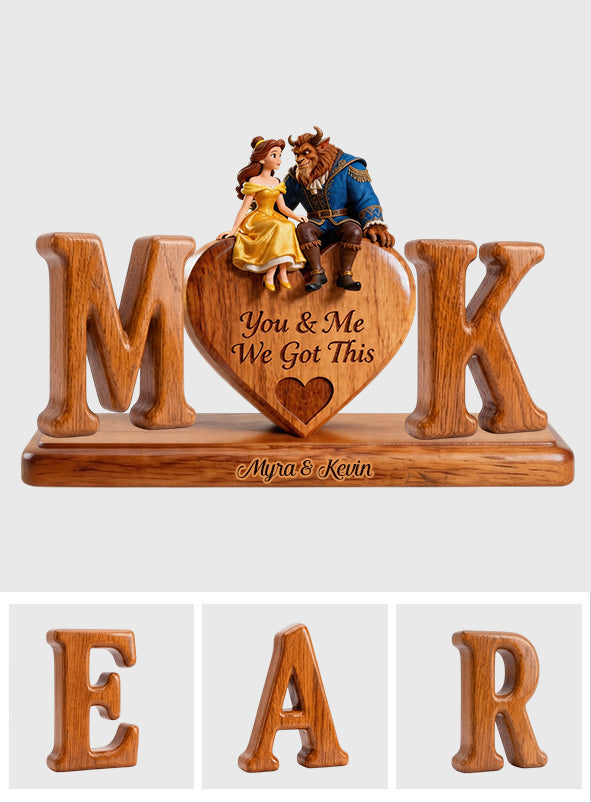 Personalized Beauty and the Beast Wood Plaque Custom Gift for Couples Custom Shaped Wood Plaque GradoCreations