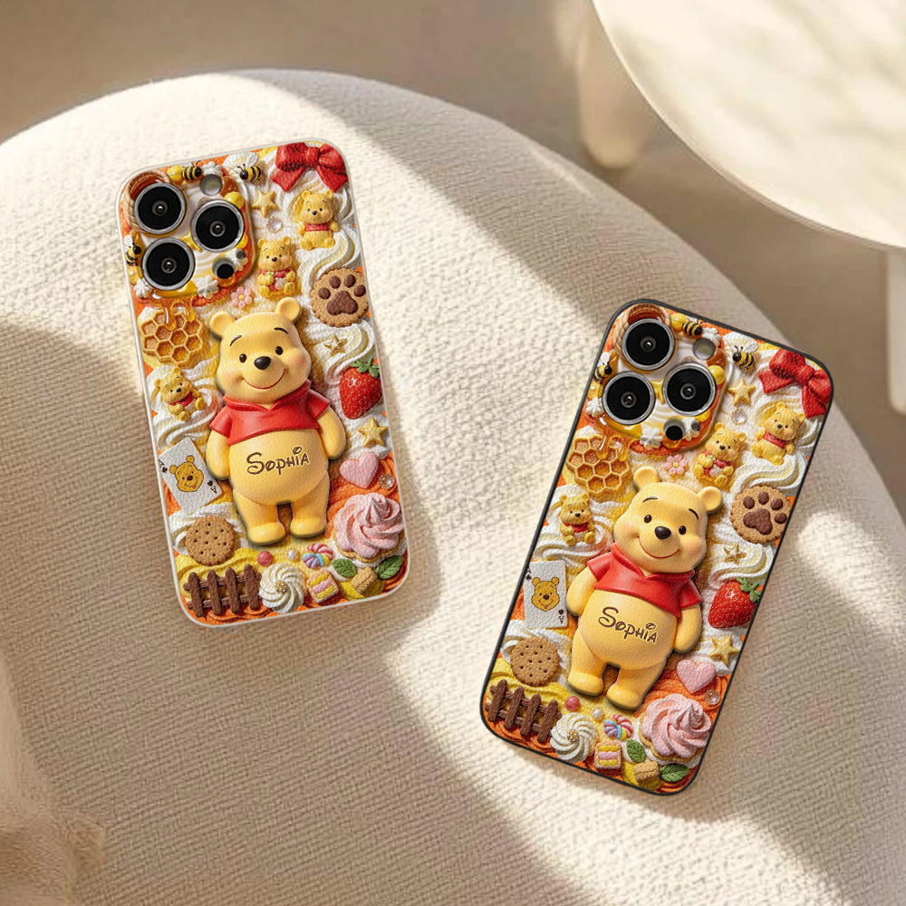 Personalized Sweet Honey Bear Phone Case Custom Name Gift Phone Case GradoCreations