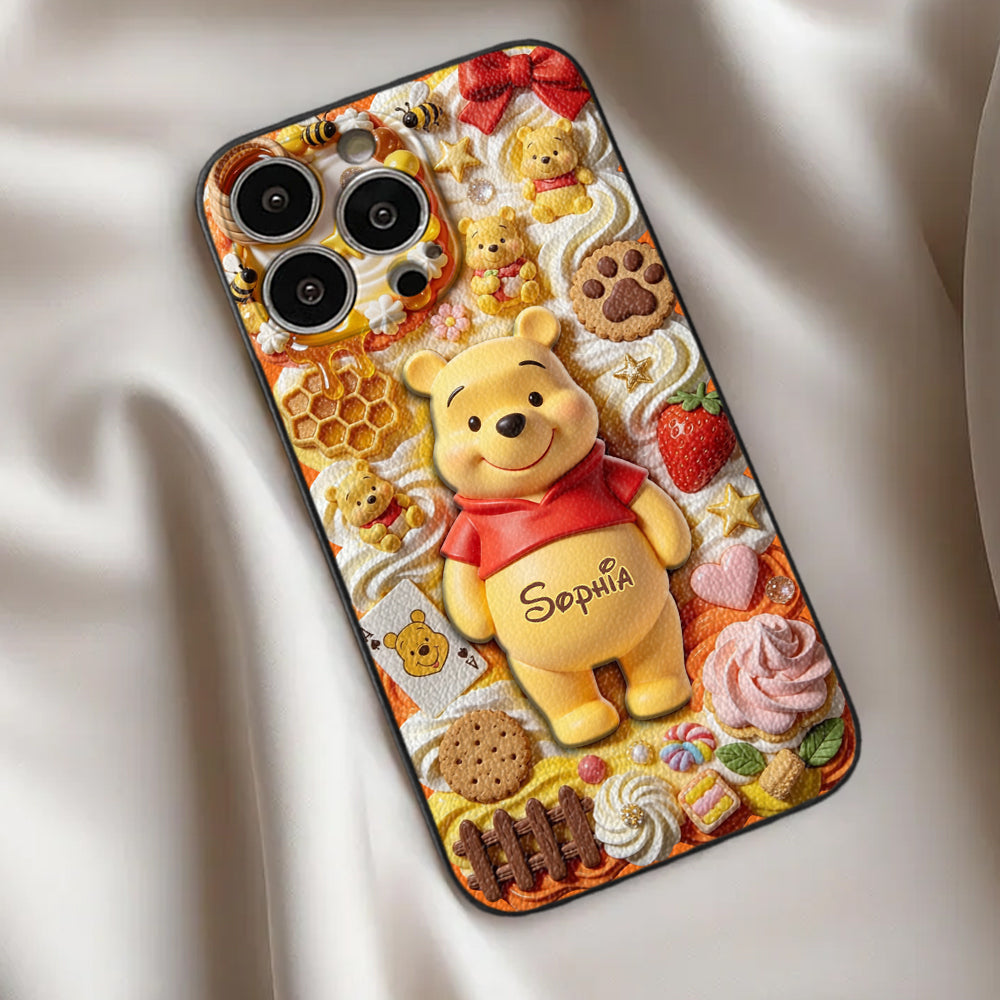 Personalized Sweet Honey Bear Phone Case Custom Name Gift Phone Case GradoCreations