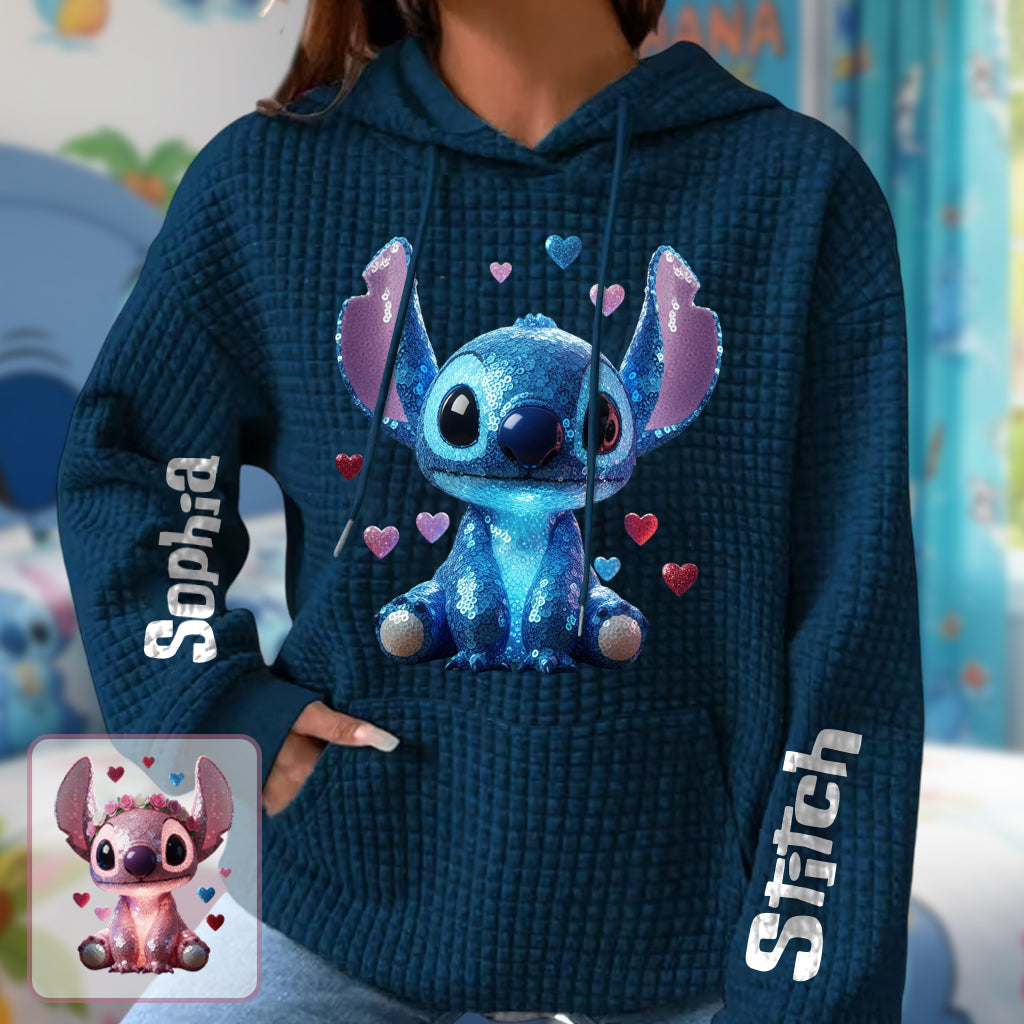 Personalized Ohana Waffle Hoodie with Custom Name for Kids Waffle Hoodie GradoCreations