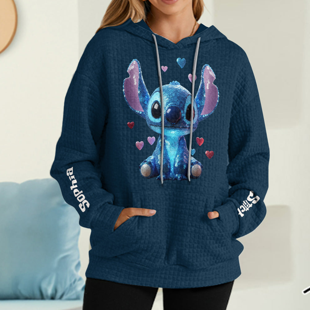 Personalized Ohana Waffle Hoodie with Custom Name for Kids Waffle Hoodie GradoCreations
