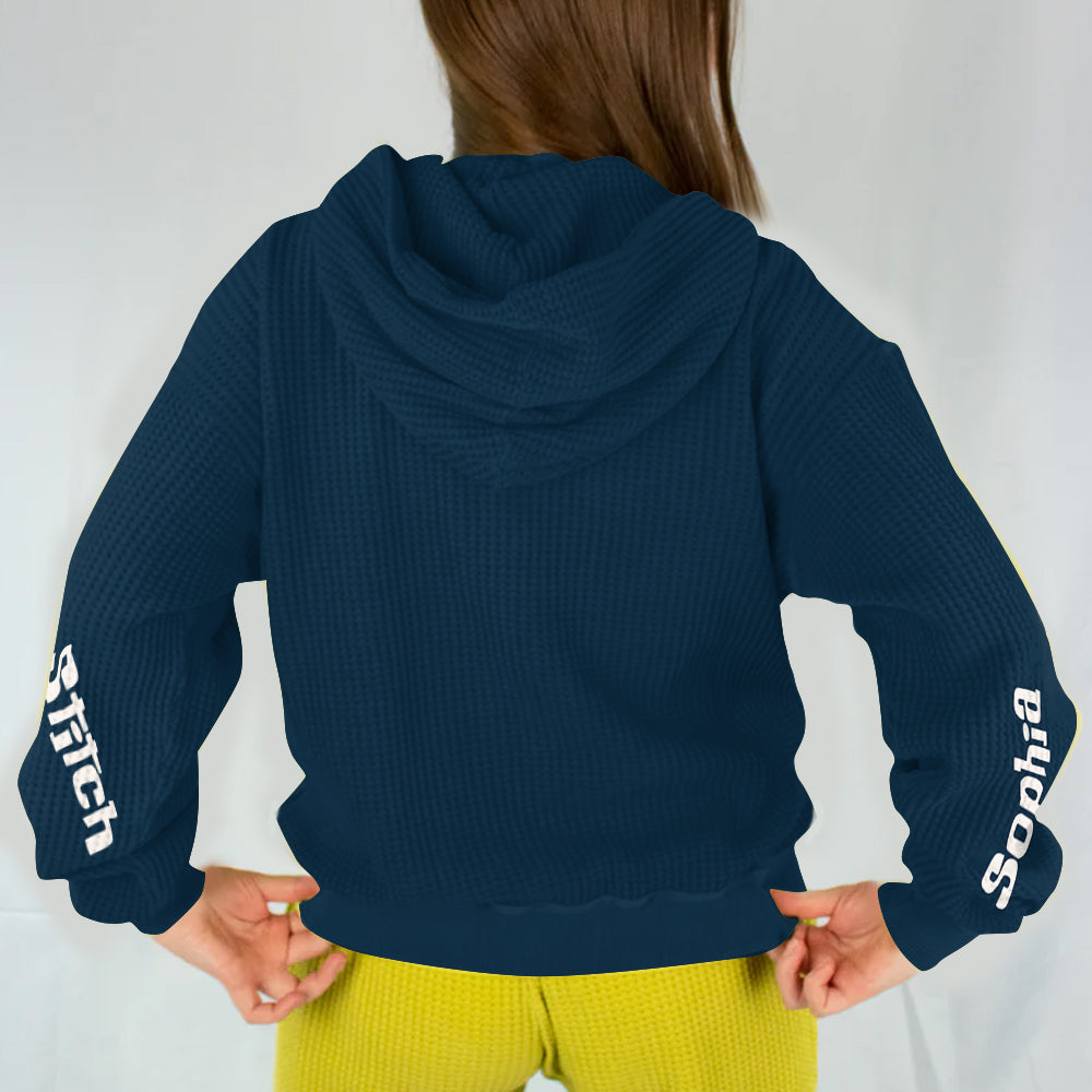 Personalized Ohana Waffle Hoodie with Custom Name for Kids Waffle Hoodie GradoCreations