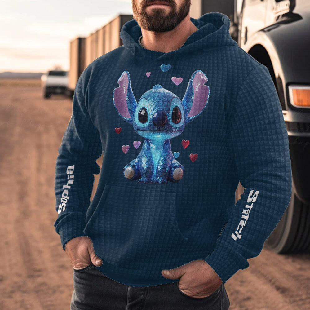 Personalized Ohana Waffle Hoodie with Custom Name for Kids Waffle Hoodie GradoCreations