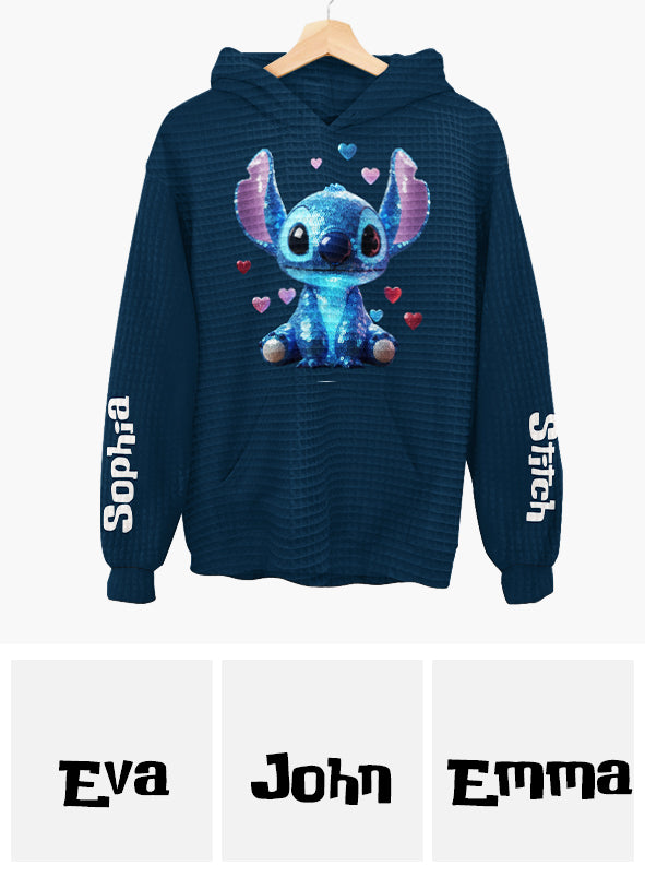 Personalized Ohana Waffle Hoodie with Custom Name for Kids Waffle Hoodie GradoCreations