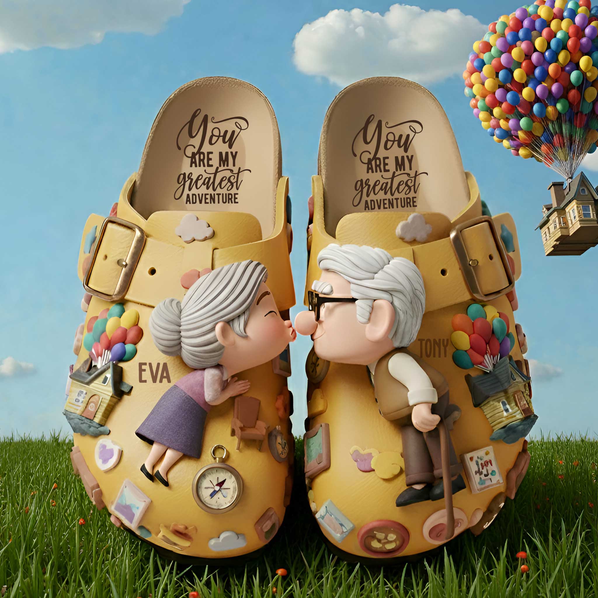 Personalized Arch Support Clogs with Custom Design for Couples Clogs With Arch Support GradoCreations