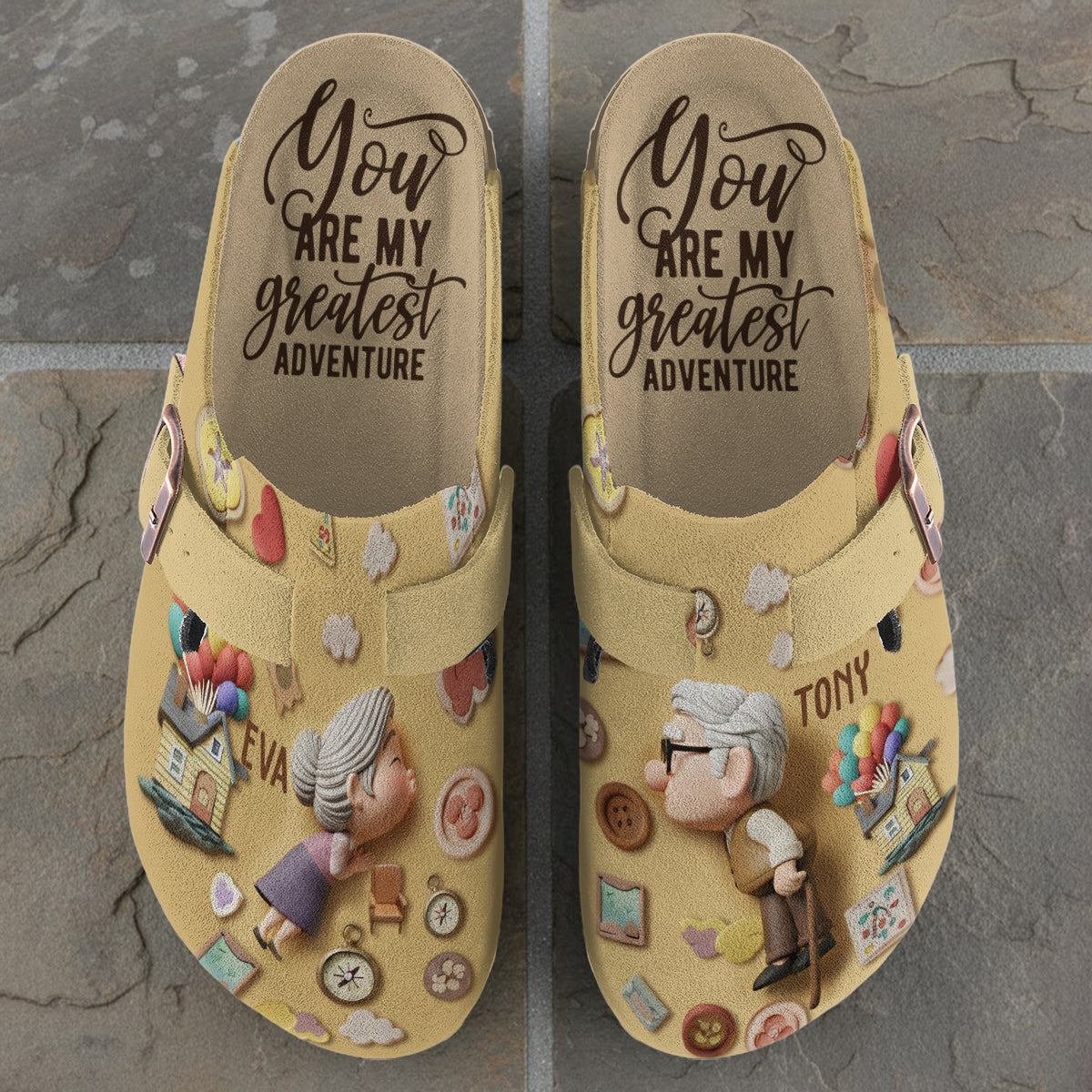 Personalized Arch Support Clogs with Custom Design for Couples Clogs With Arch Support GradoCreations