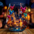 Personalized All Over Wine Glass Magical Night Gift for Her All Over Wine Glass GradoCreations