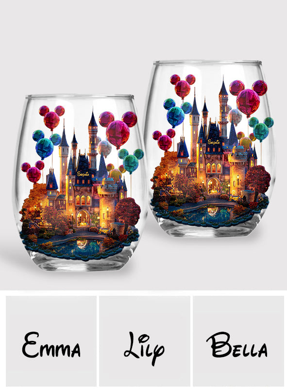 Personalized All Over Wine Glass Magical Night Gift for Her All Over Wine Glass GradoCreations