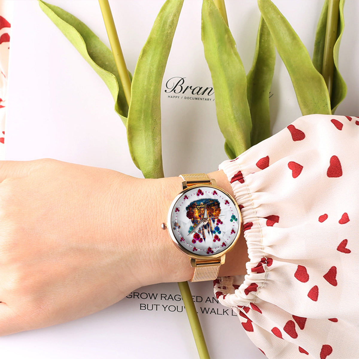 Personalized Magical Night Women's Hand Watch with Custom Name Women Hand Watch GradoCreations
