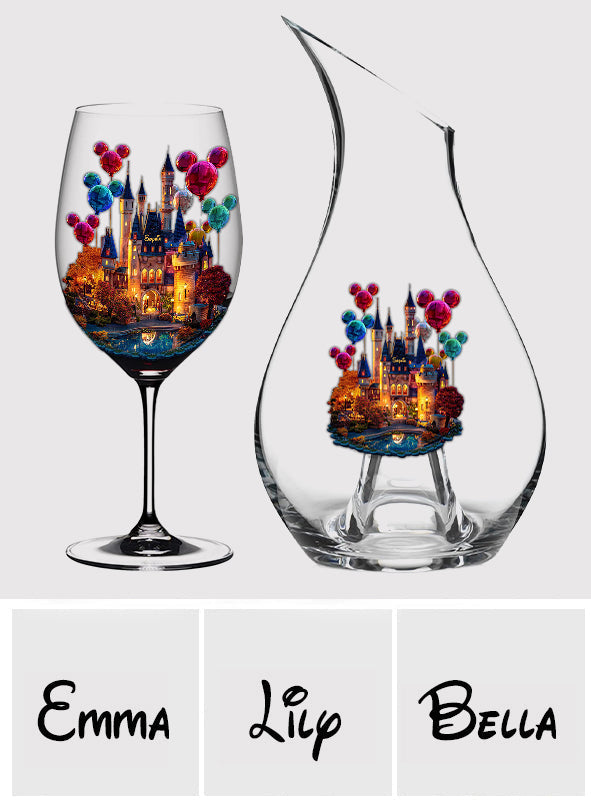 Personalized Magic Mouse Wine Glass 13.5oz Custom Name Gift Wine Decanter And Glass Set GradoCreations
