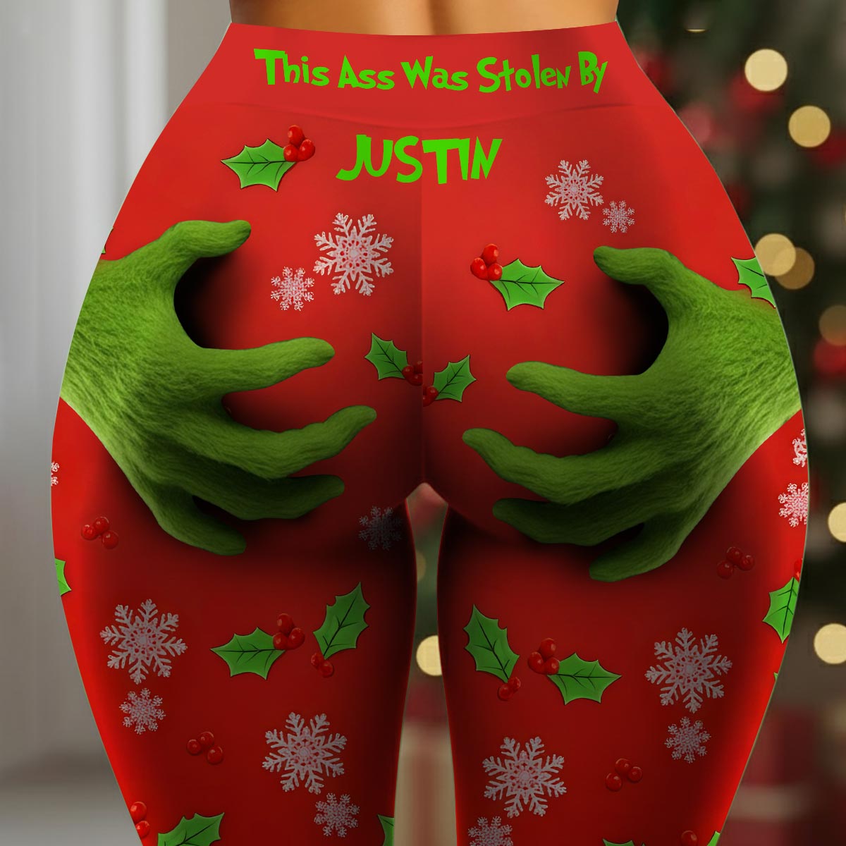 Personalized Christmas Leggings with Fun Design for Women Leggings GradoCreations