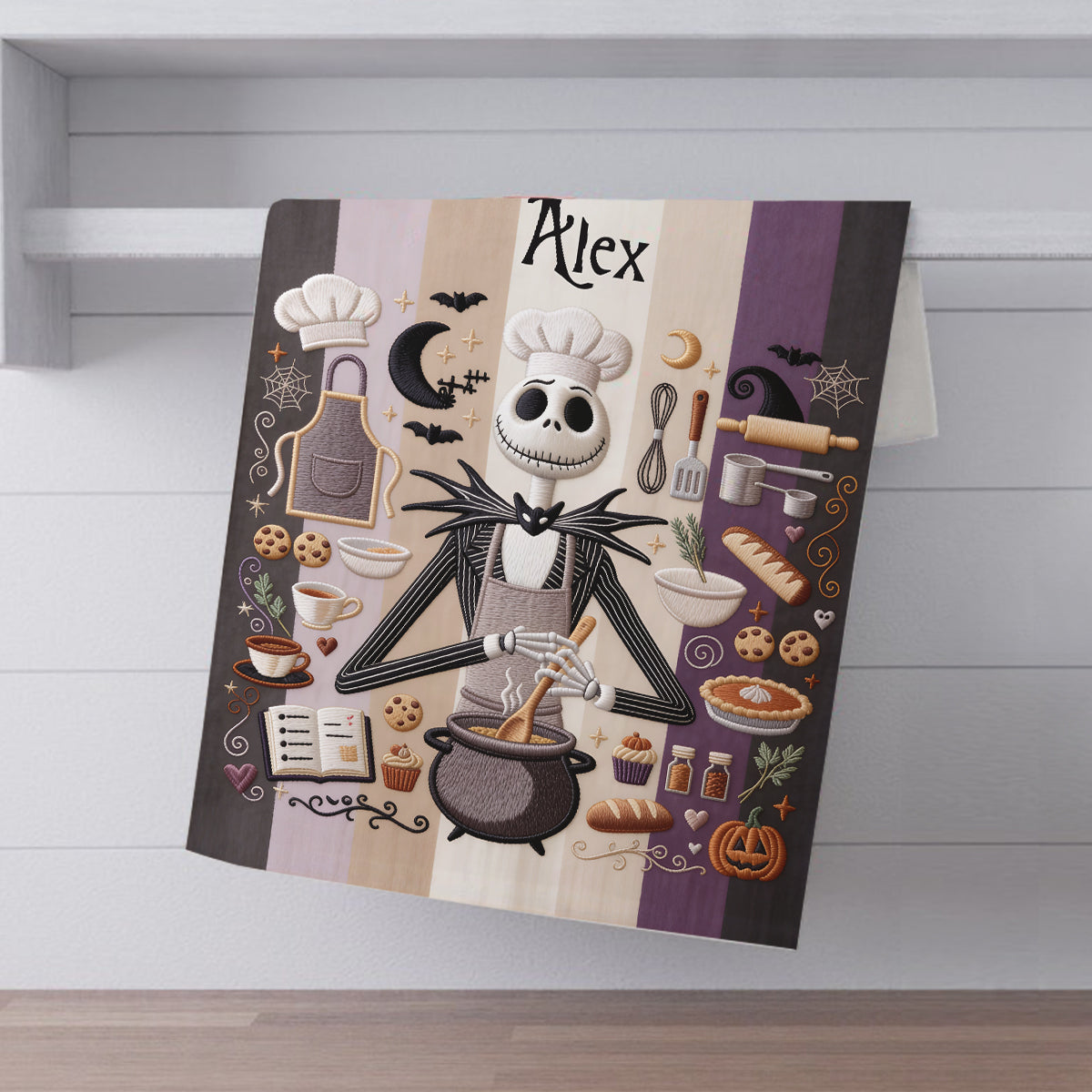 Personalized Halloween Kitchen Towel with Spooky Design | Custom Name Gift Towel GradoCreations