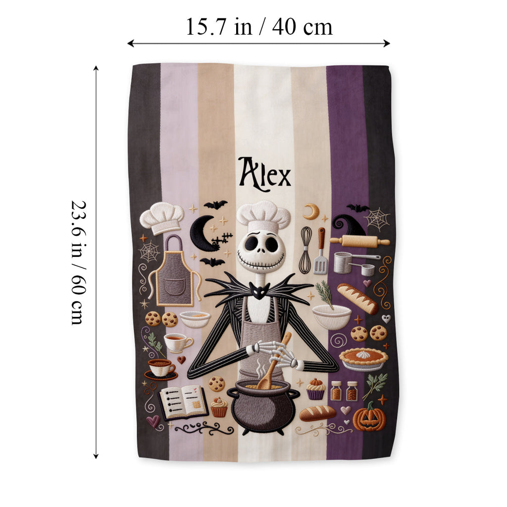 Personalized Halloween Kitchen Towel with Spooky Design | Custom Name Gift Towel GradoCreations