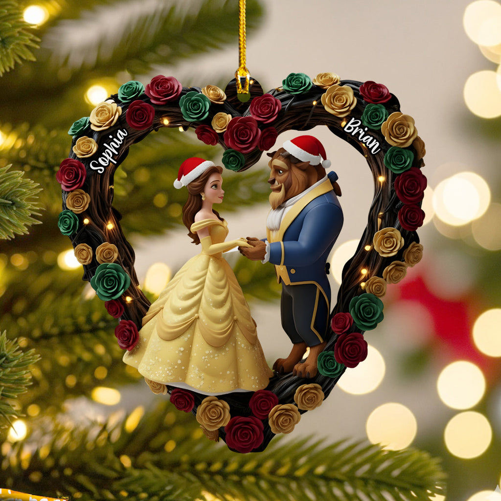 Personalized Heart-Shaped Mouse Ornament Custom Names for Christmas Ornament GradoCreations