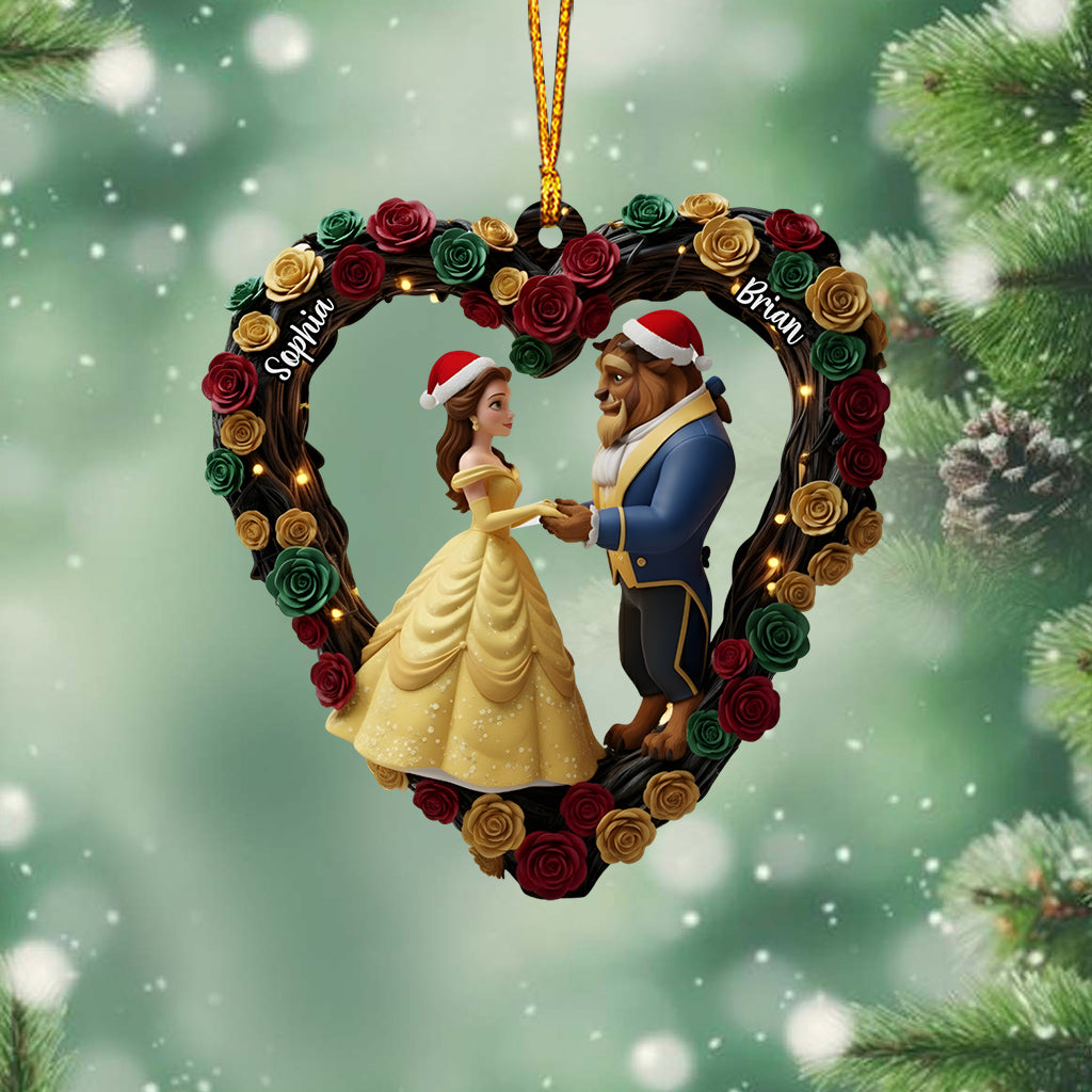 Personalized Heart-Shaped Mouse Ornament Custom Names for Christmas Ornament GradoCreations