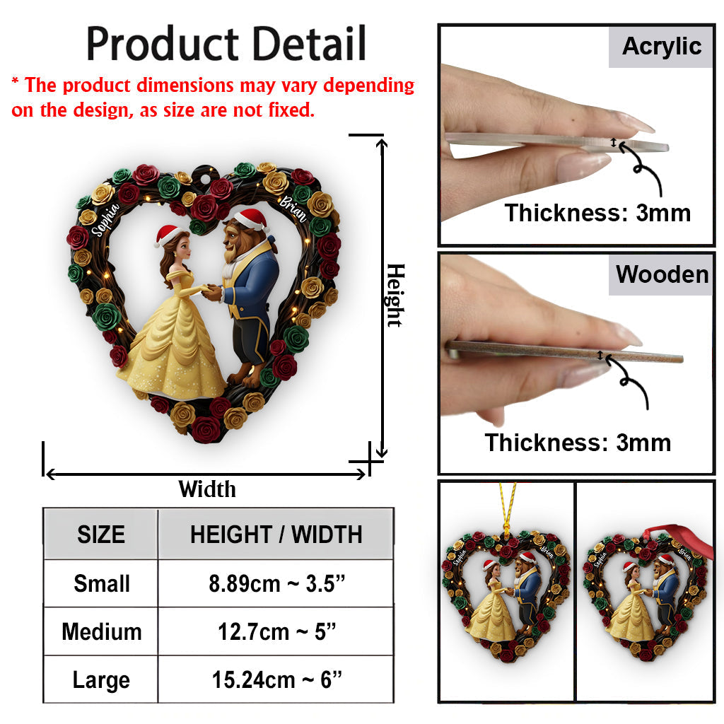 Personalized Heart-Shaped Mouse Ornament Custom Names for Christmas Ornament GradoCreations