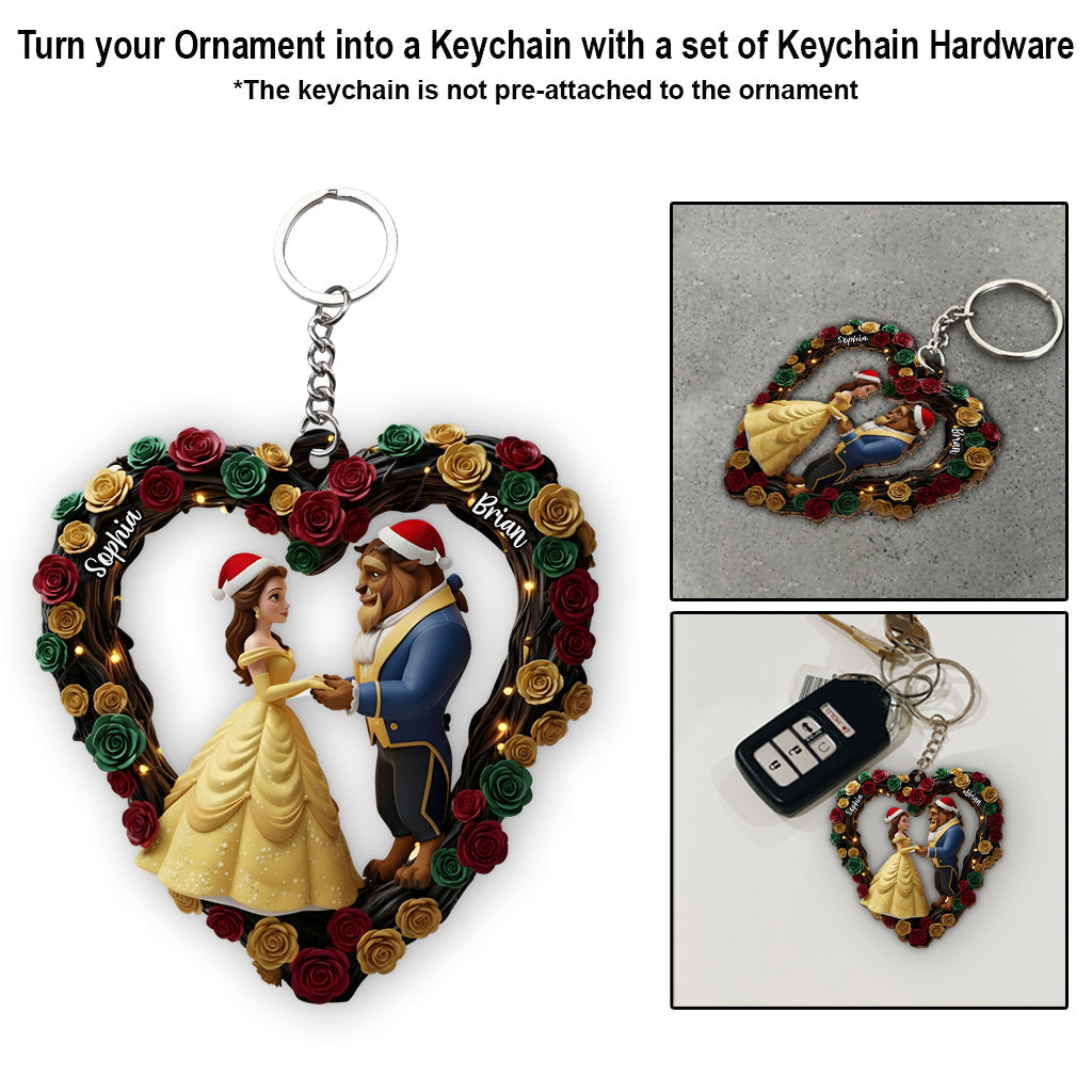 Personalized Heart-Shaped Mouse Ornament Custom Names for Christmas Ornament GradoCreations
