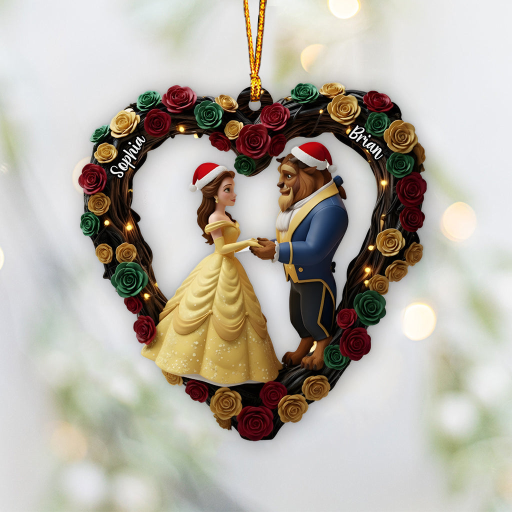 Personalized Heart-Shaped Mouse Ornament Custom Names for Christmas Ornament GradoCreations